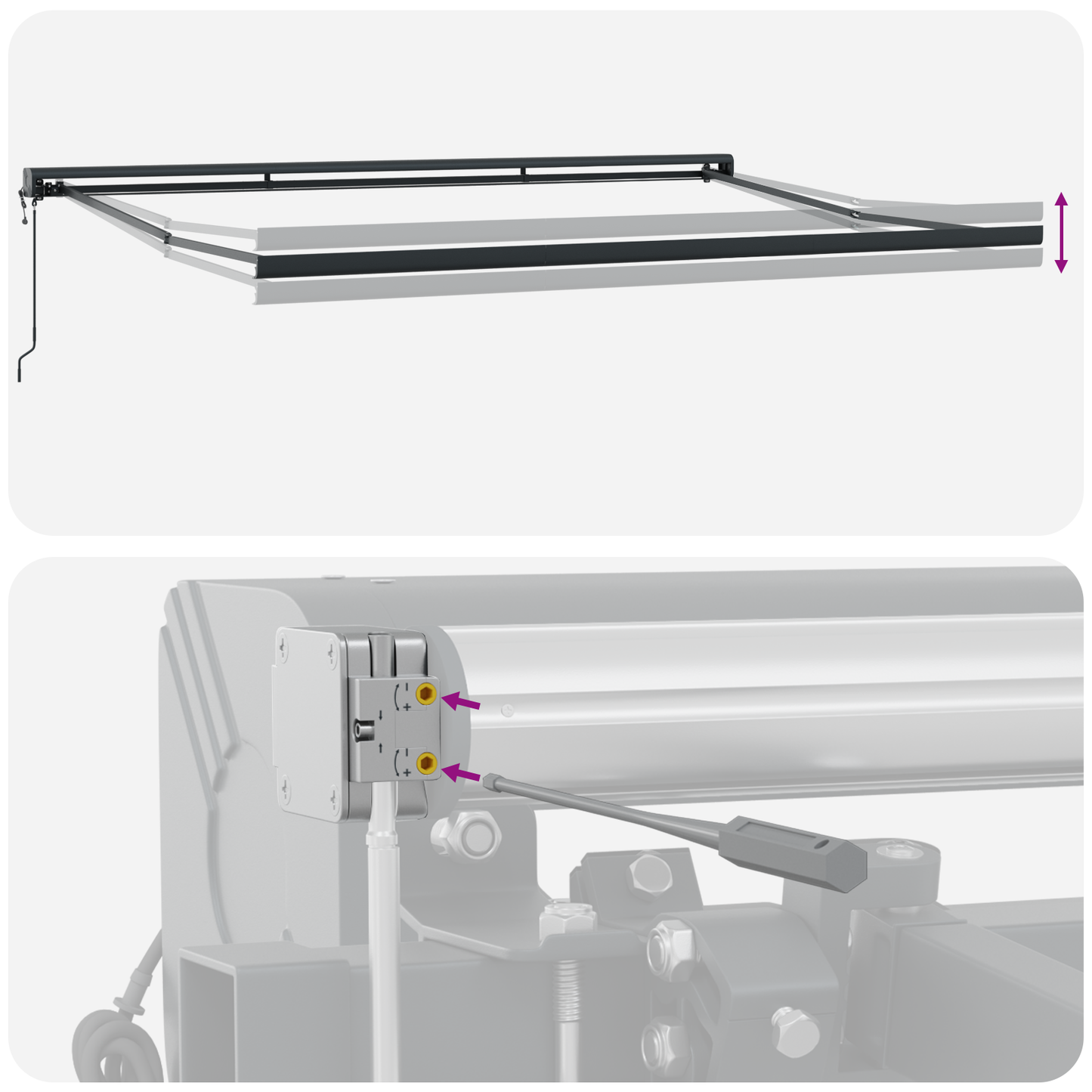 Automatisk Utrullabel Markise Multifarvet Stribe 500x300 Cm - billede 10