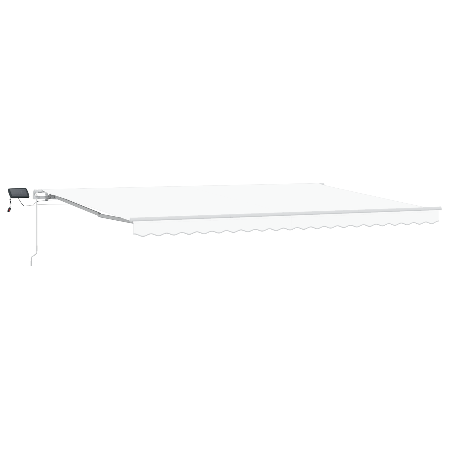 Manuel Utrækkelig Markise med Led Hvid 500 X 300 Cm - billede 2