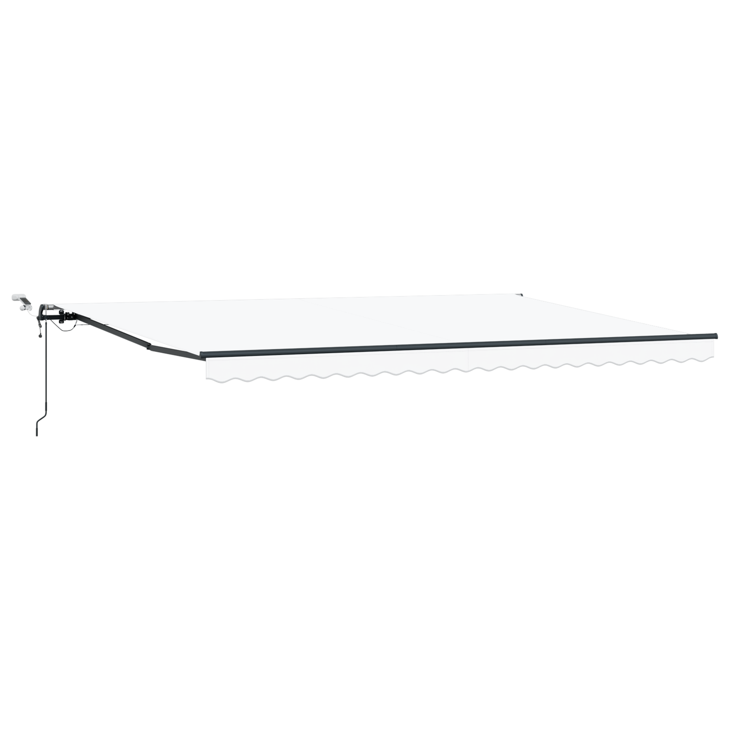 Automatisk Udtækkelig Markise med Led Hvid 500x300 Cm&&markise Udskiftningsstof til 5x3 M Ramme Hvid - billede 2