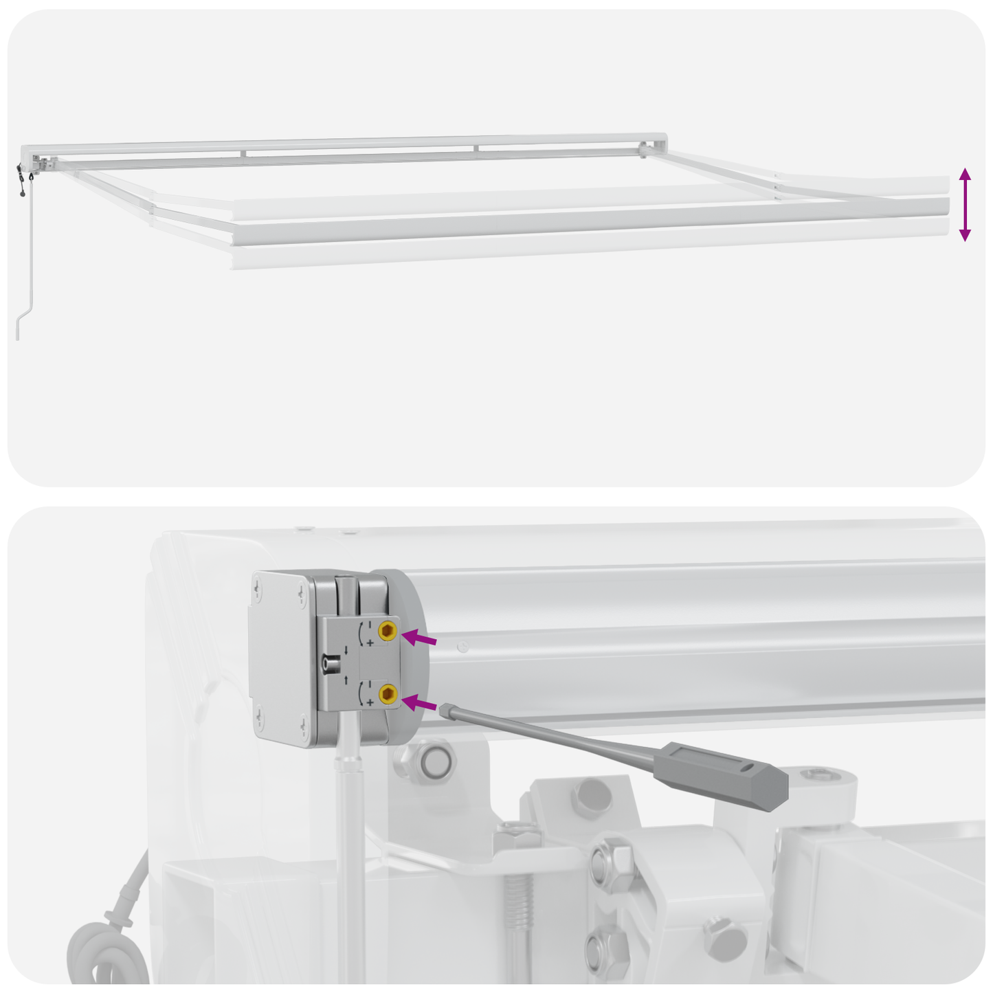 Justerbar Markise – Hvid, 500x300 Cm - billede 10