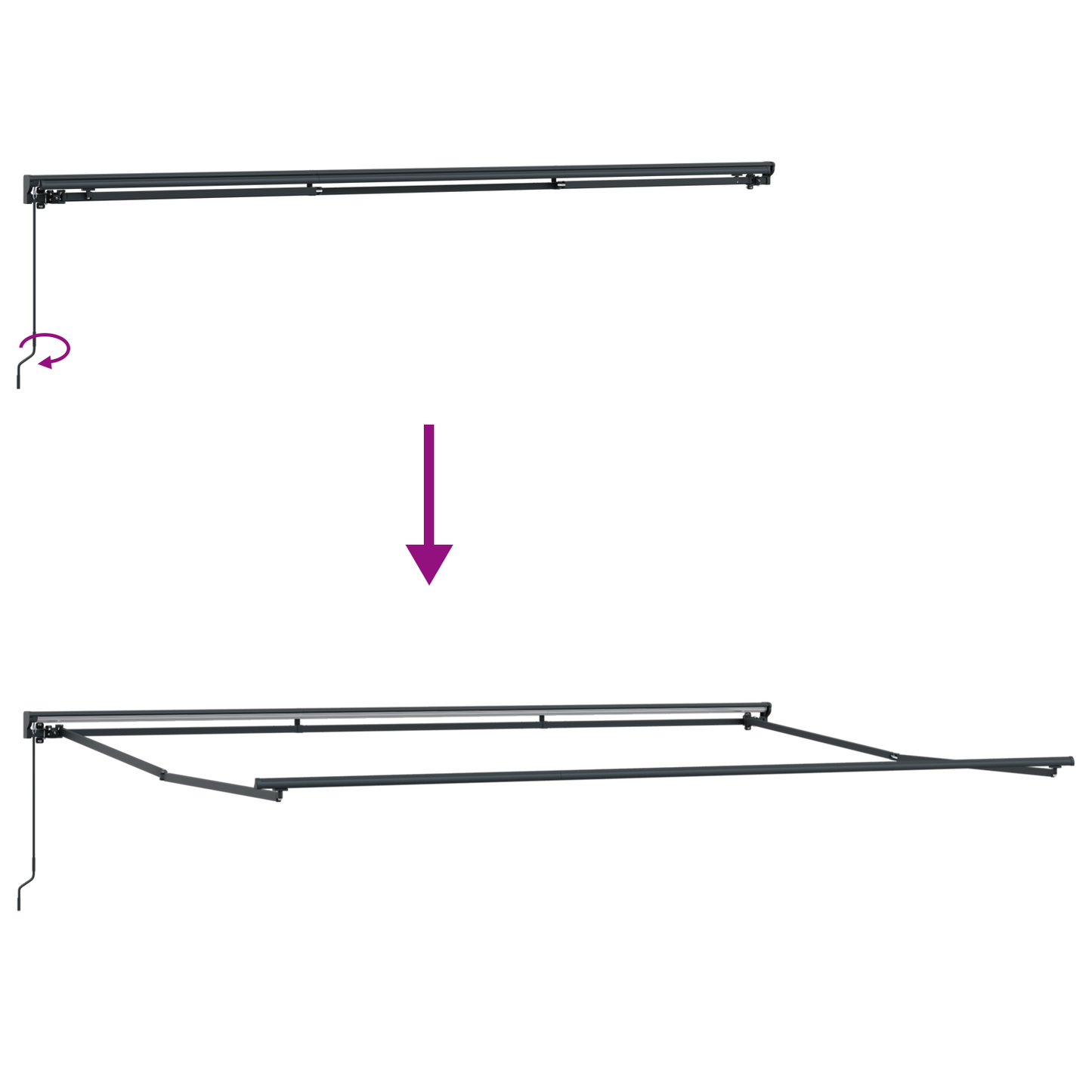 Utrækkelig Markise Hvid 500x300 Cm - billede 9