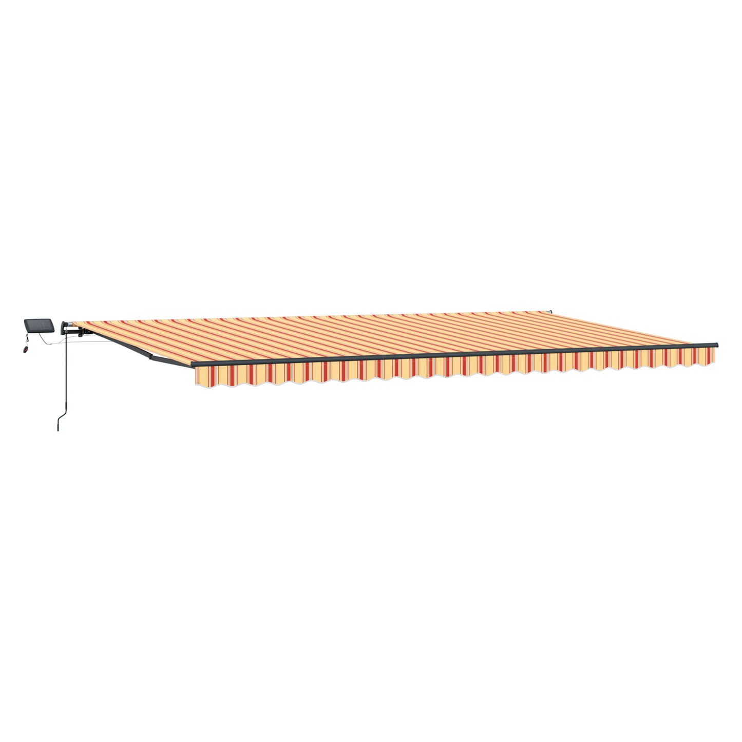 Manuel Udtækkelig Markise med Led Gul og Orange 600x300 Cm - billede 4