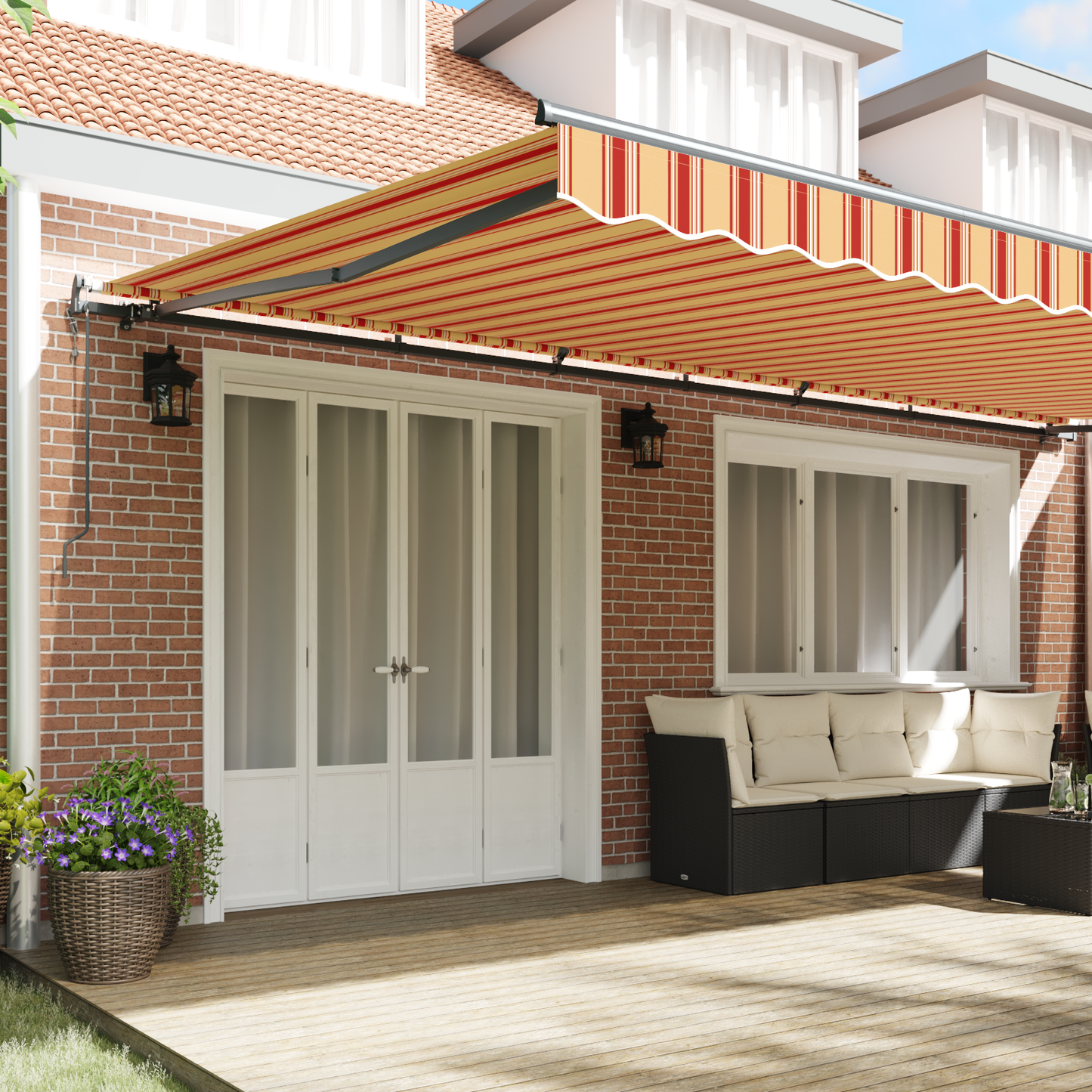 Automatisk Udtækkelig Markise Gul og Orange 600x300 Cm - billede 3