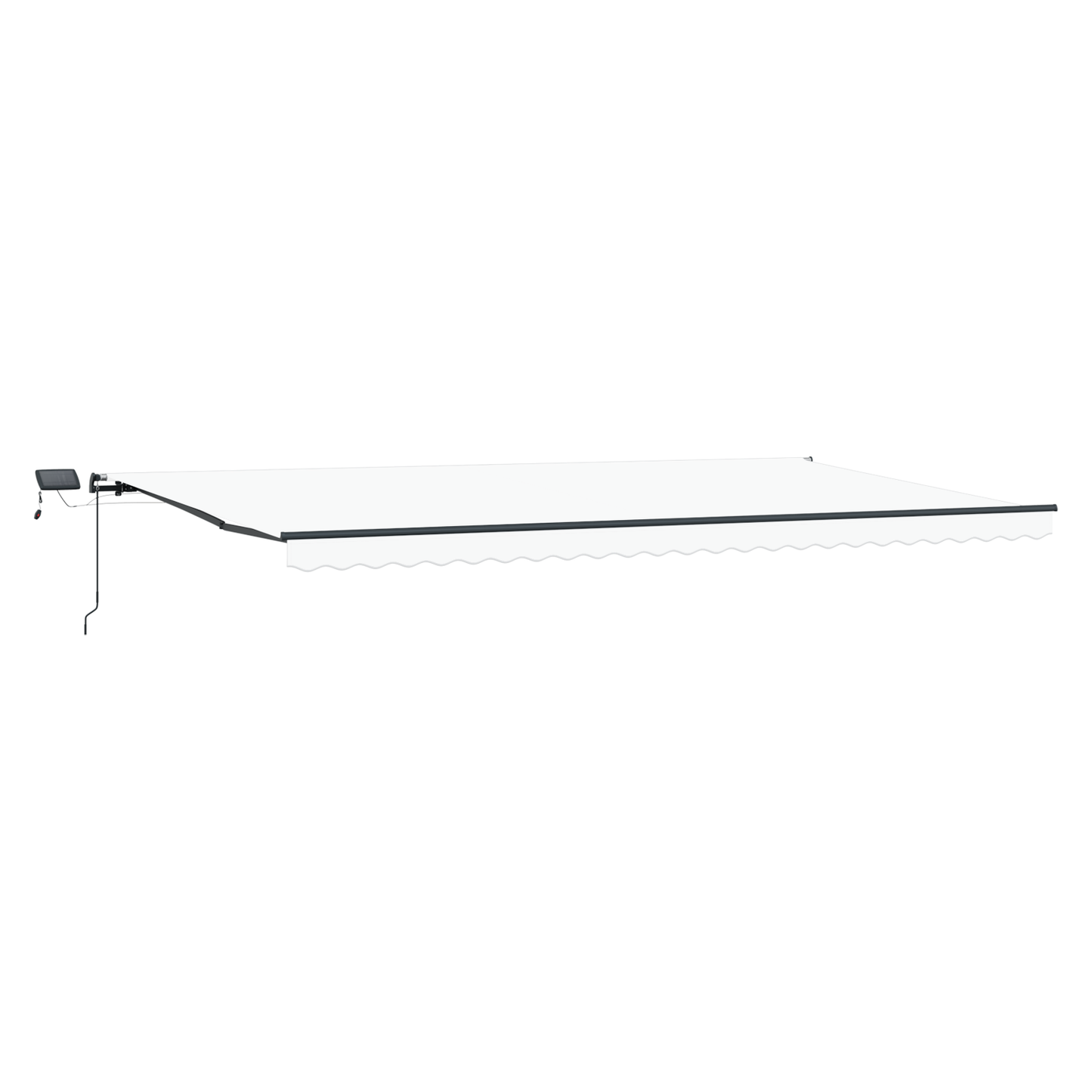 Manuel Udtækkelig Markise med Led Hvid 600x300 Cm&&markise Erstatningsstof til 6x3 M Ramme Hvid - billede 4