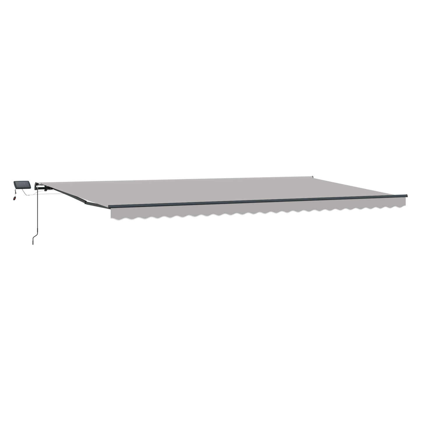 Manuel Udtækkelig Markise med Led Lysegrå 600x300 Cm&&markise Udskiftningsstof til 6x3 M Ramme Lysegrå - billede 4