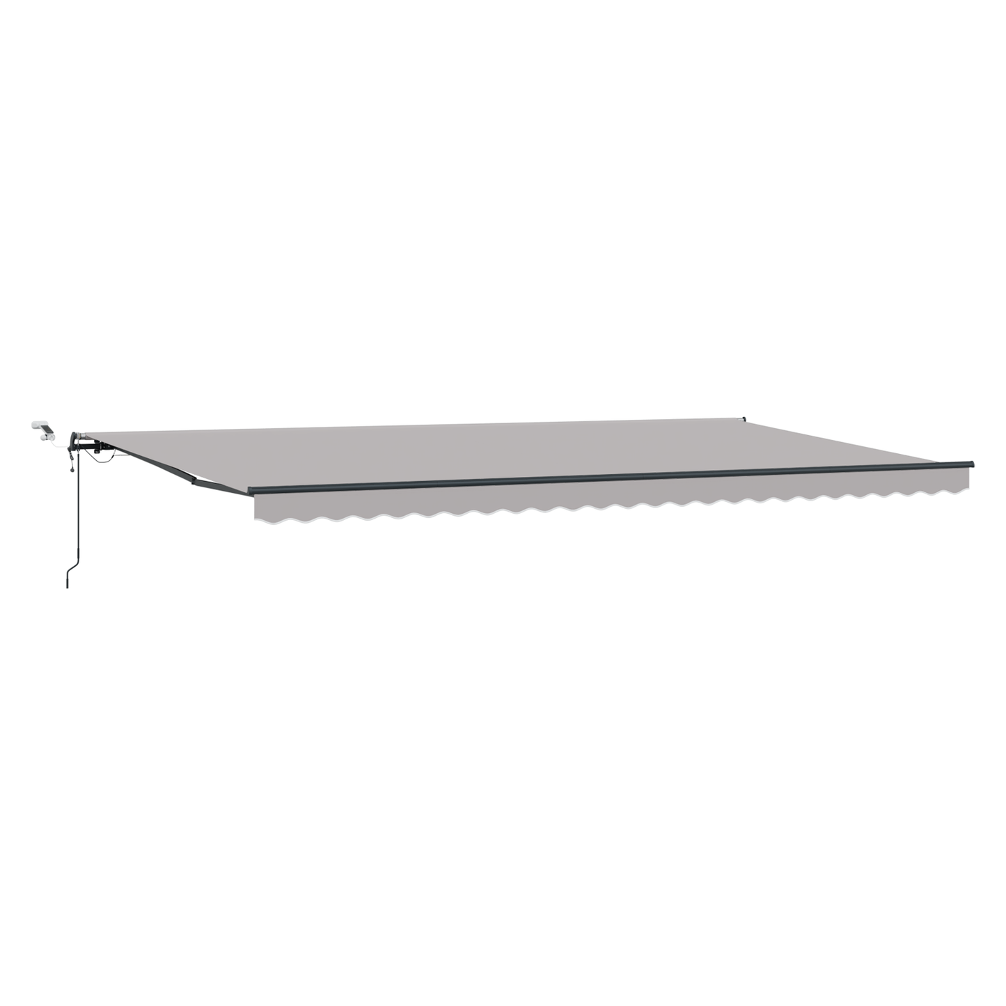 Automatisk Udrulbar Markise med Led Lysegrå 600x300 Cm&&markise Erstatningsstof til 6x3 M Ramme Lysegrå - billede 2