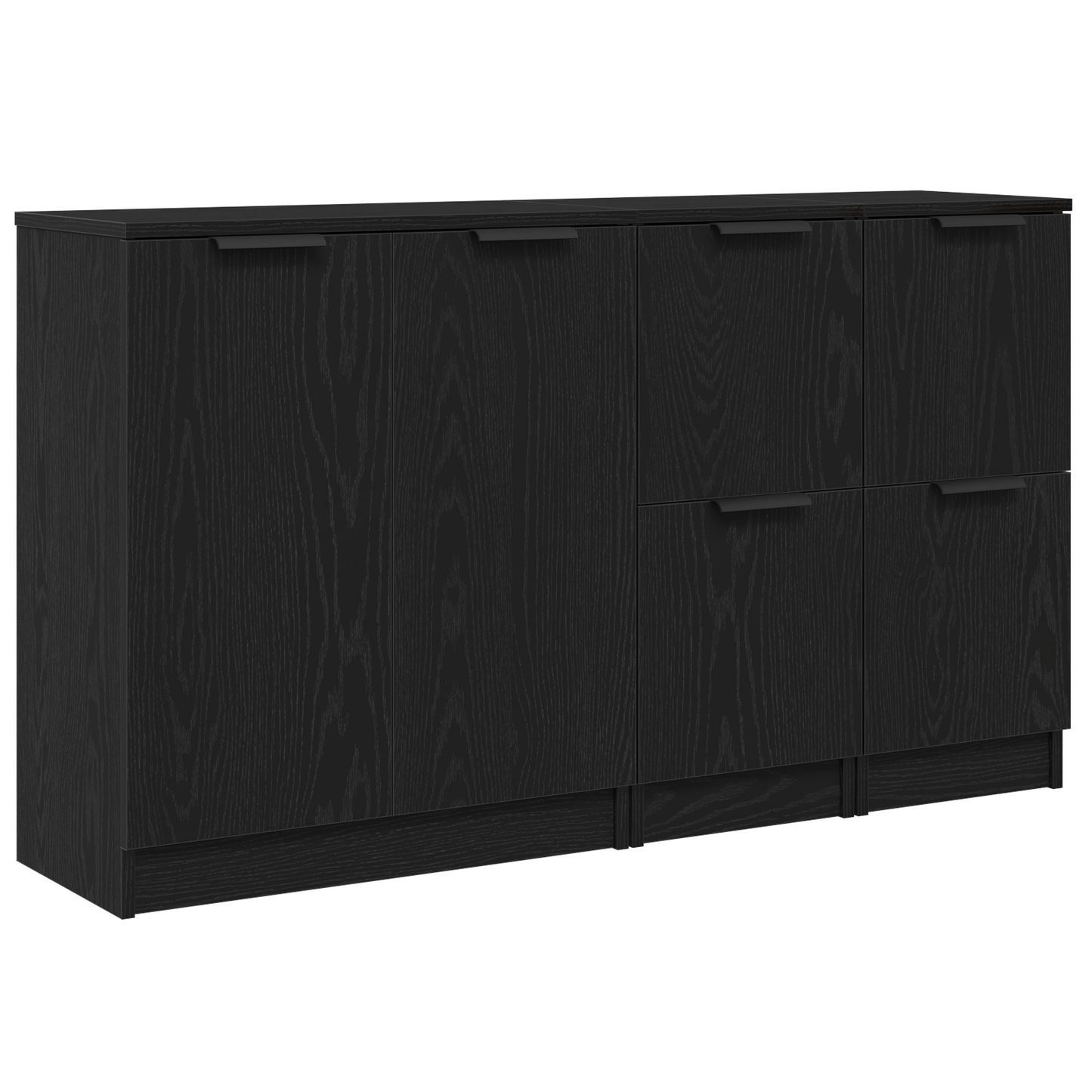 Skænk Sort Eg 180 X 30 X 70 Cm Konstrueret Træ