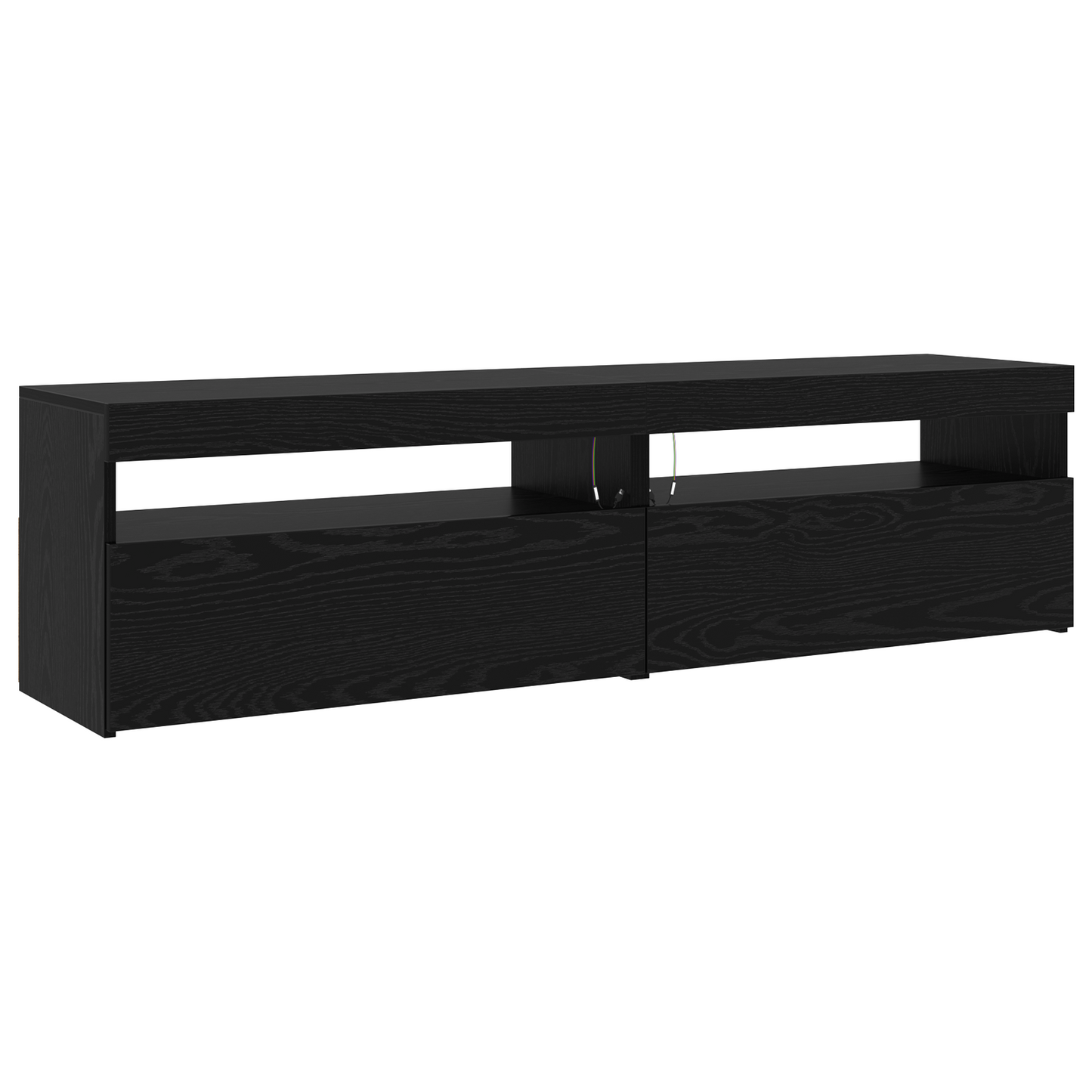 Tv Skabe 3 Stk med Led Lys Sort Eg Konstrueret Træ&&tv Skabe med Led Lys 2 Stk Sort Eg 75x35x40 Cm Konstrueret Træ - billede 6