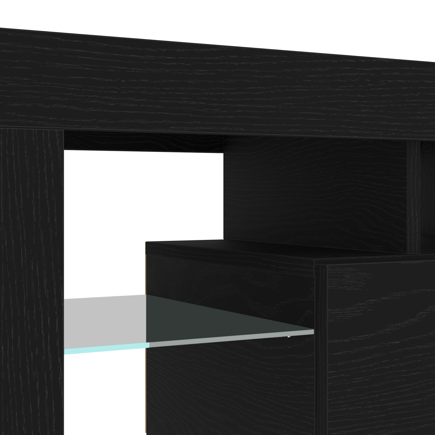 Tv Skabe 2 Stk med Led Lys Sort Egetræ Konstrueret Træ&&sort Egetræ Tv Stand med Led Lys, 60x35x40 Cm, Lavet af Konstrueret Træ - billede 12