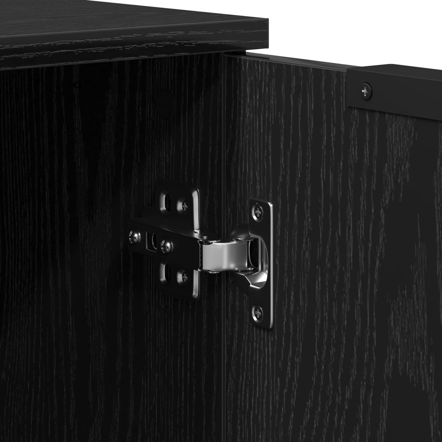 2-Piece Skabe I Sort Eg Konstrueret Træ