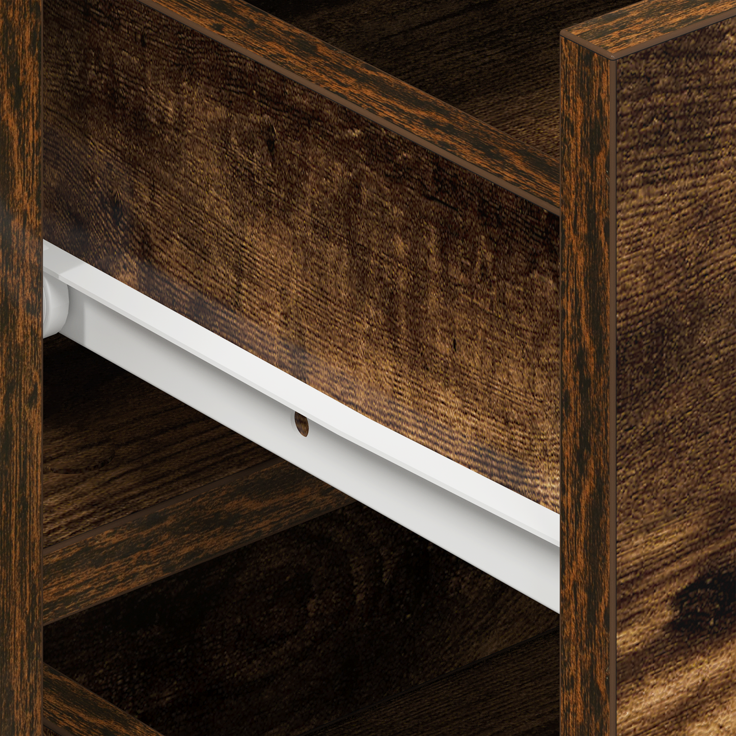 Sideboard Med Skuffe Røget Eg 120 X 36 X 69 Cm Konstrueret Træ