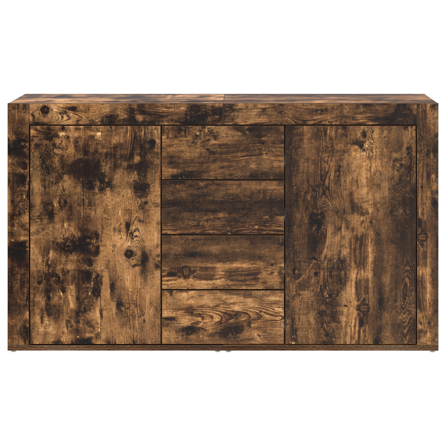 Sideboard Med Skuffe Røget Eg 120 X 36 X 69 Cm Konstrueret Træ
