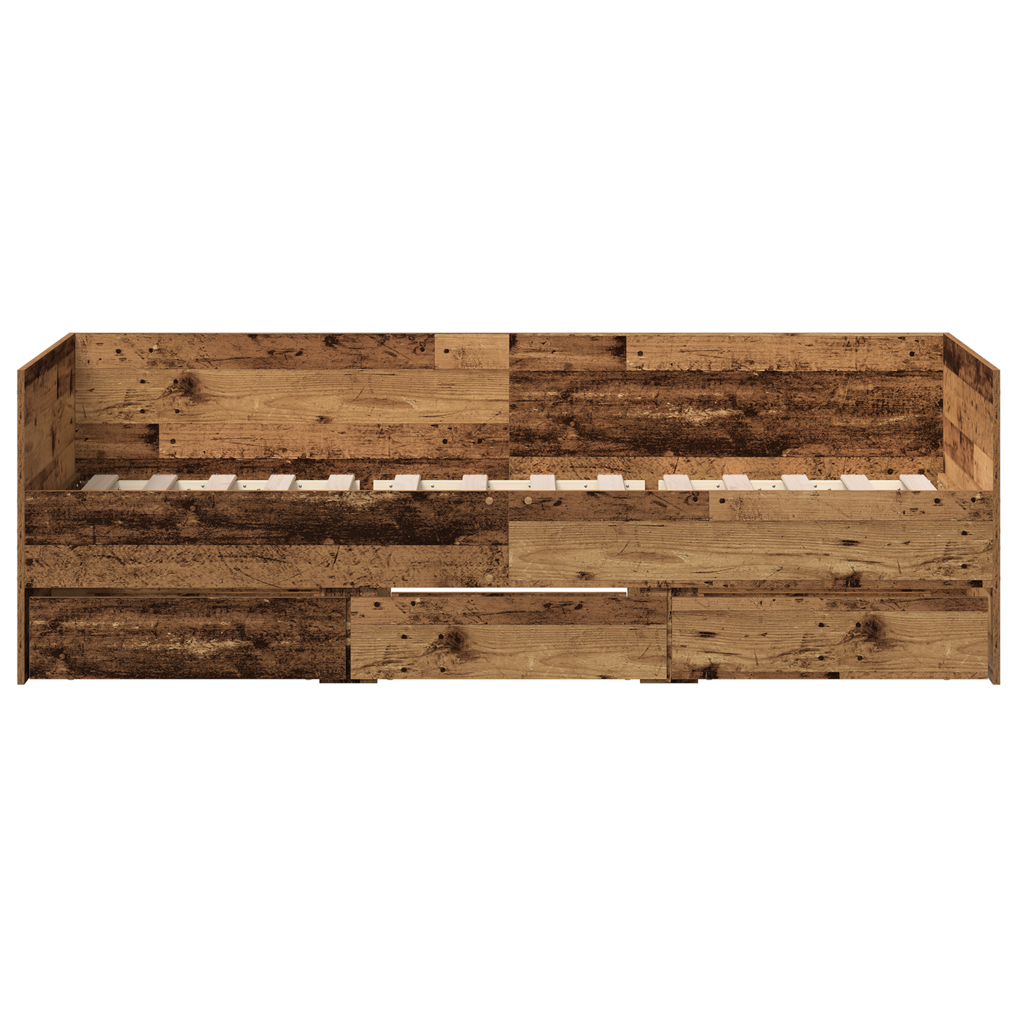 Dagbedsramme Med Skuffer Med Hovedgærde Gammelt Træ 90 X 200 Cm