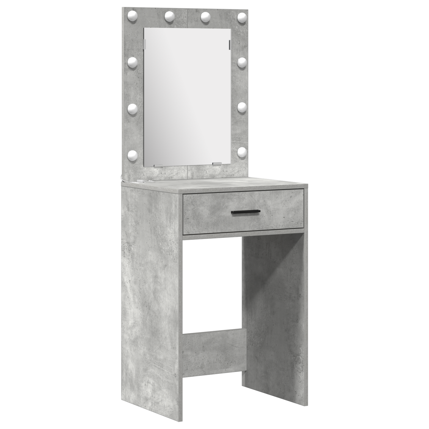 2-Stykker Makeupbord Sæt Med Led Beton Grå Konstrueret Træ