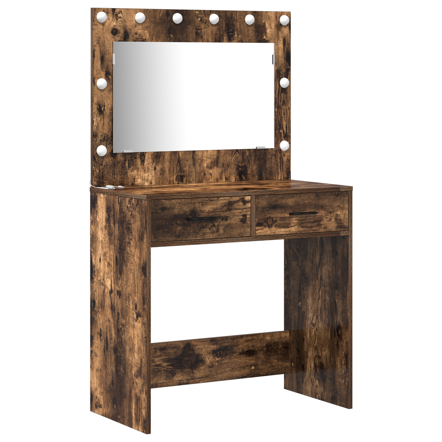 2 Delers Dressing Table Sæt Med Led Røget Eg Konstrueret Træ