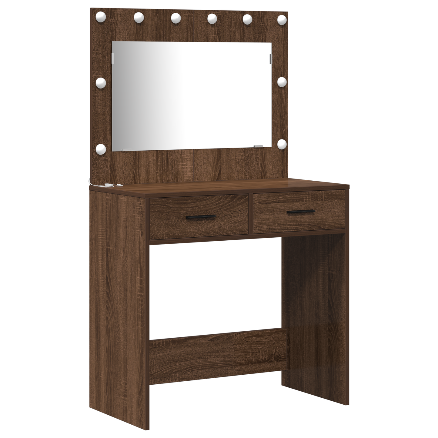 2 Deles Toiletbord Sæt Med Led Sort Eg Træ