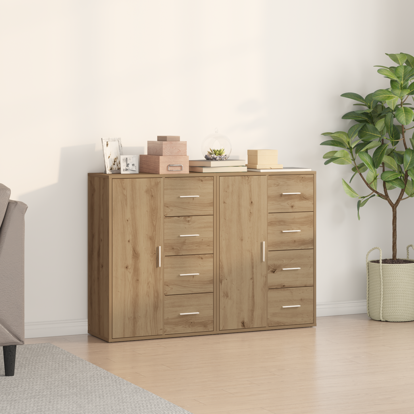 Sideboards 2 Dele Artisan Eg 60 X 31 X 84 Cm Konstrueret Træ
