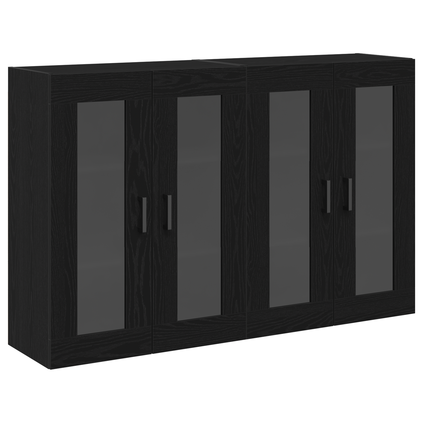 Vægskab 2 Dele Sort Eg 69.5 X 34 X 90 Cm Konstrueret Træ