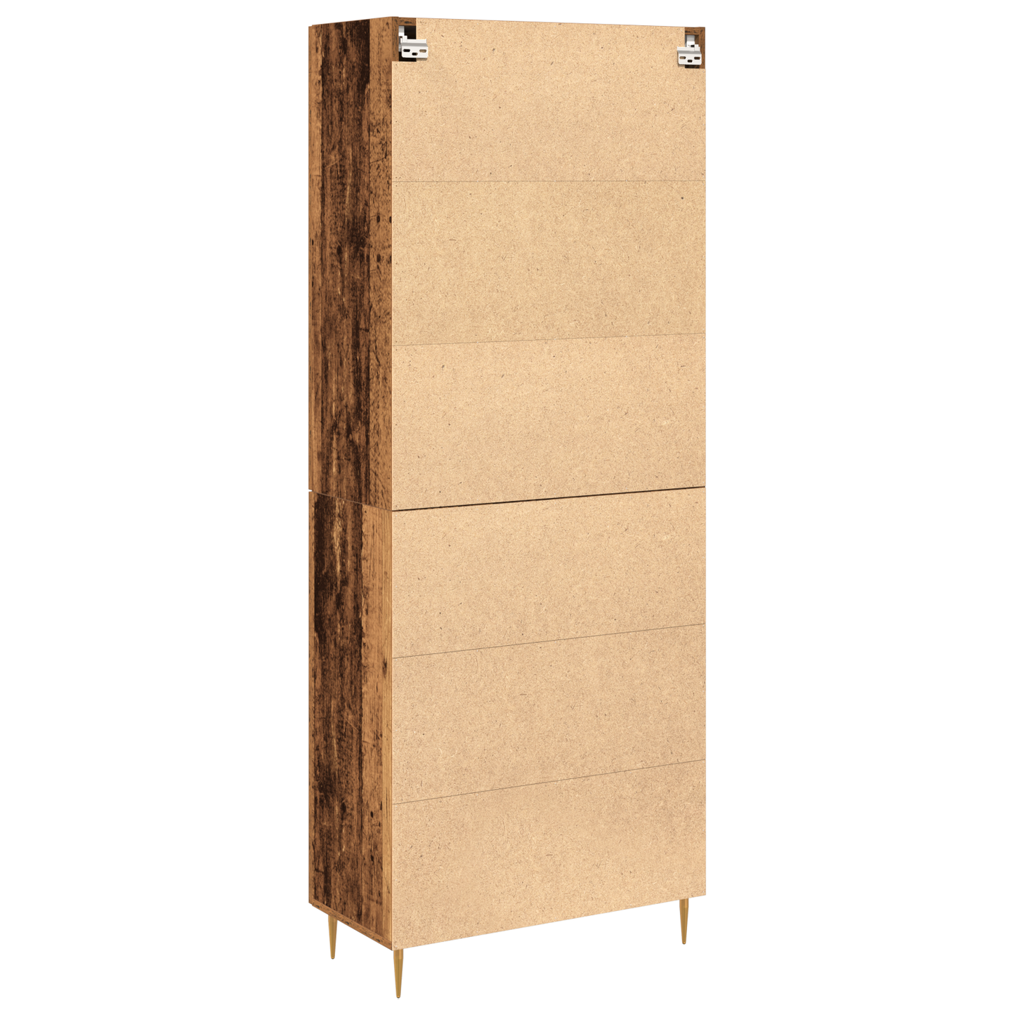 Highboard 2 Dele Gammelt Træ 69,5 X 34 X 180 Cm Konstrueret Træ