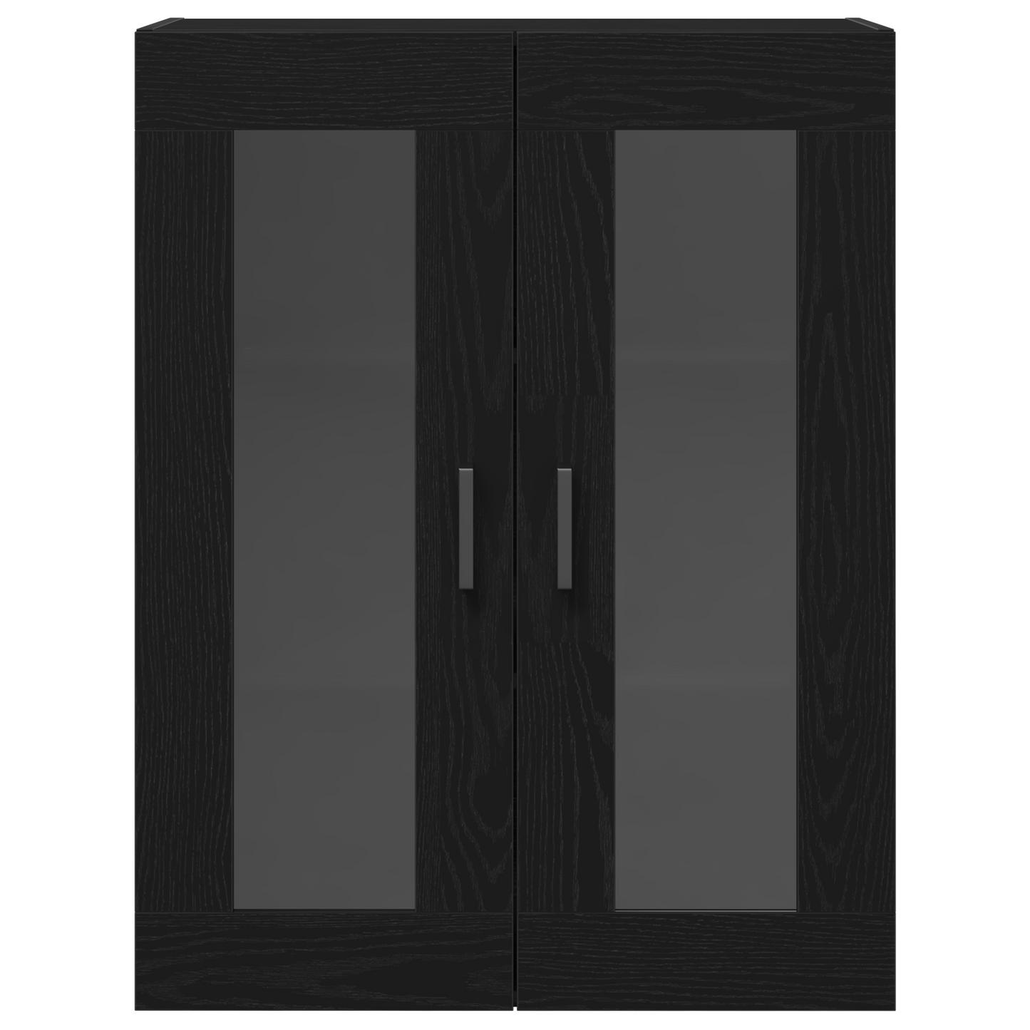 Highboard 2 Dele Sort Eg 69,5 X 34 X 180 Cm Konstrueret Træ