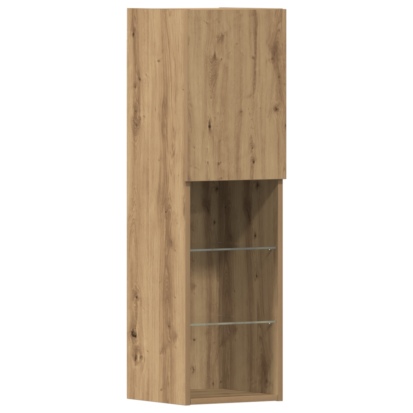 Tv Skab med Led Lys Artisan Eg 40.5x30x102 Cm&&tv Væghylder med Led Lys 2 Stk Artisan Eg 80x30x30 Cm - billede 8