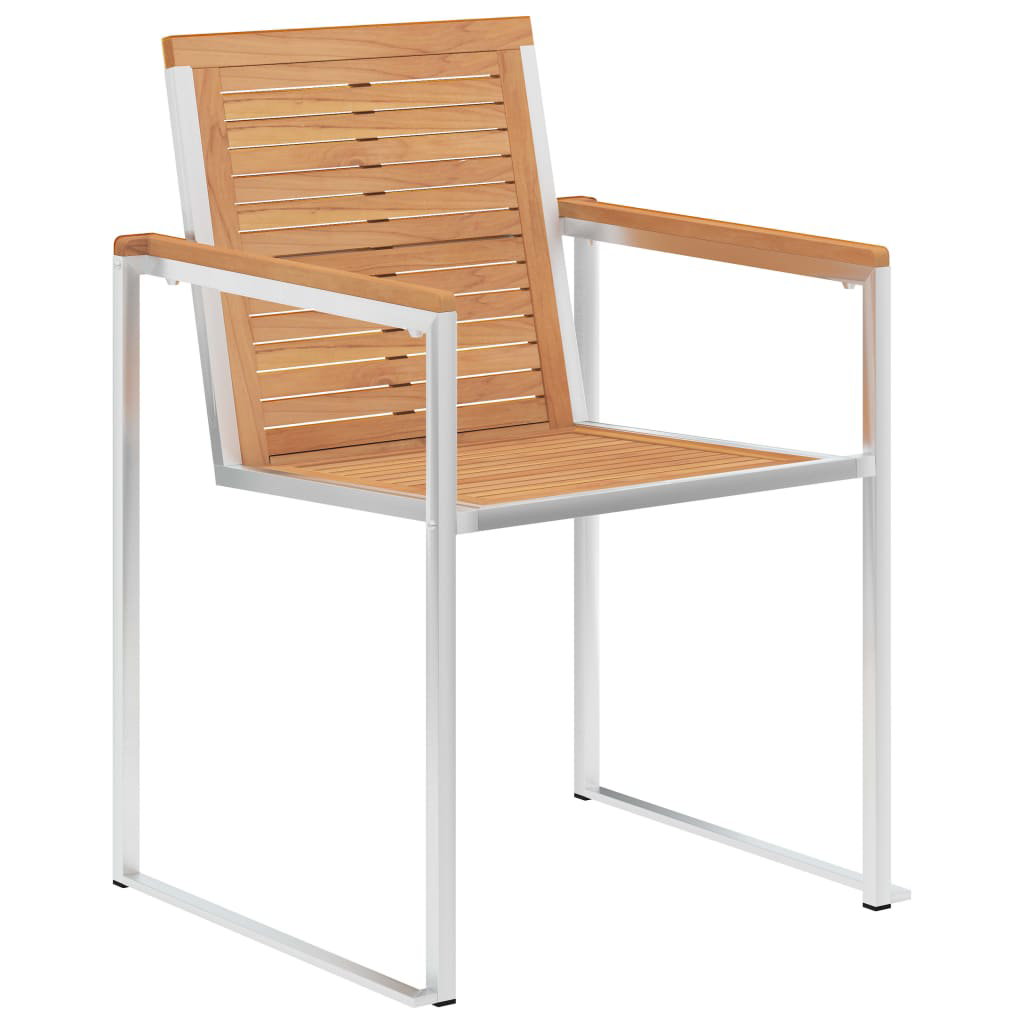 3 Stykke Have Spisebordssæt Massivt Teaktræ&&udendørs Spisebord 90x90x74,5 Cm Massivt Teaktræ - billede 6