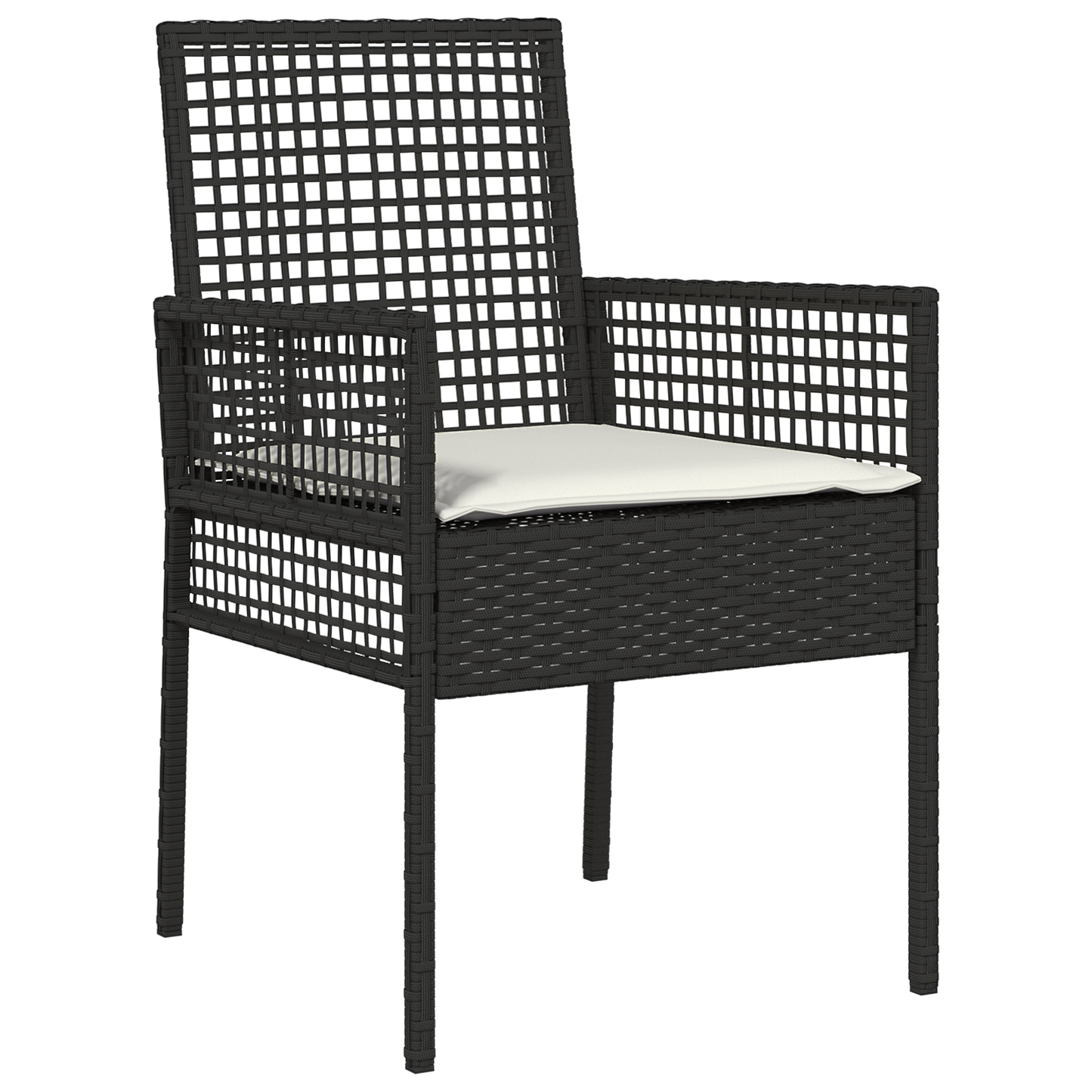 9-delt Have Spisebordssæt i Sort Poly Rattan - billede 6