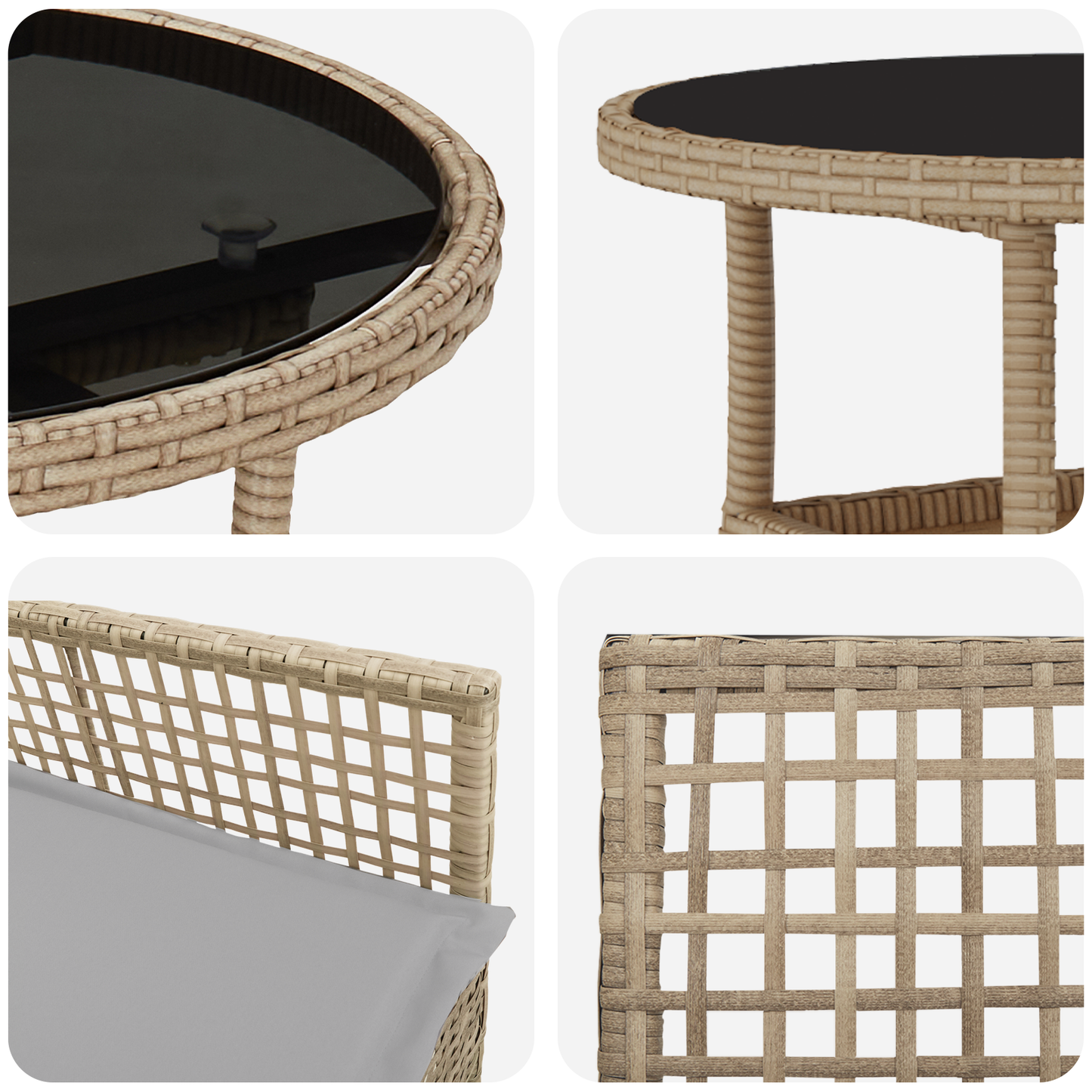 3-Delt Have Spisegruppe I Beige Poly Rattan