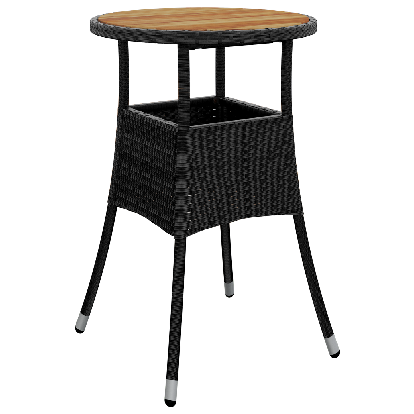 5 Delers Have Spisestel Sort Poly Rattan