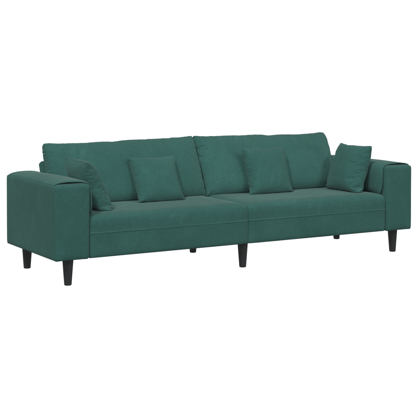 Fløjls Sofa med Pude med Pude Mørkegrøn 208 Cm Fløjl - billede 2