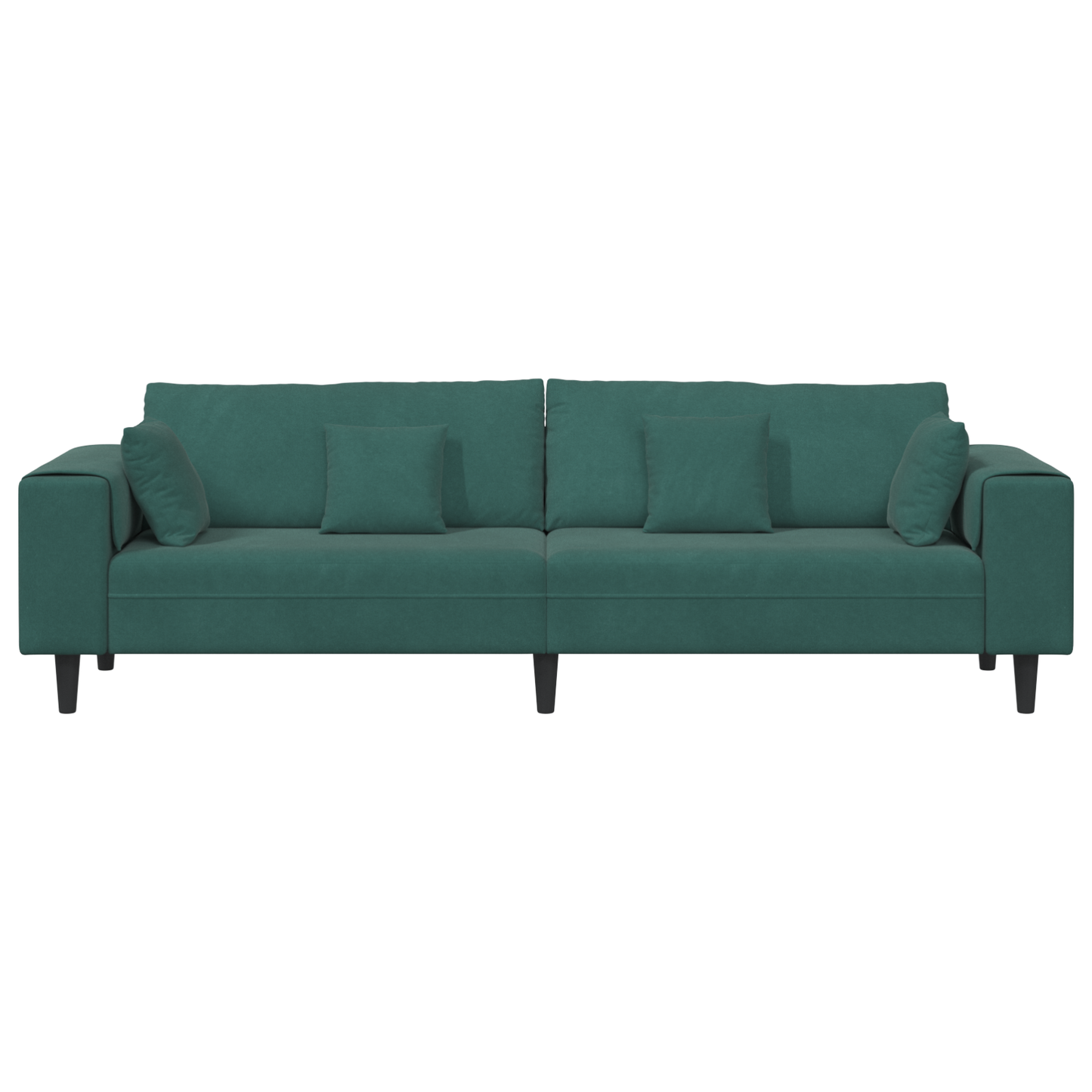 Fløjls Sofa med Pude med Pude Mørkegrøn 208 Cm Fløjl - billede 4