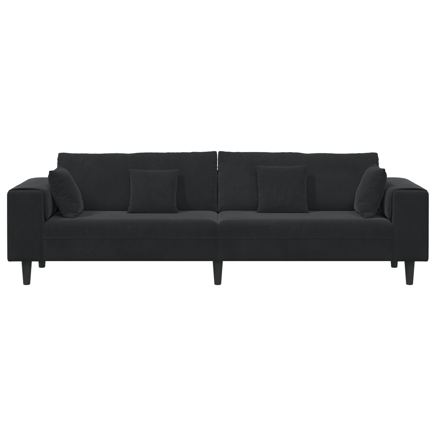 Fløjls Sofa med Pude med Pude Sort 208 Cm Fløjl - billede 4