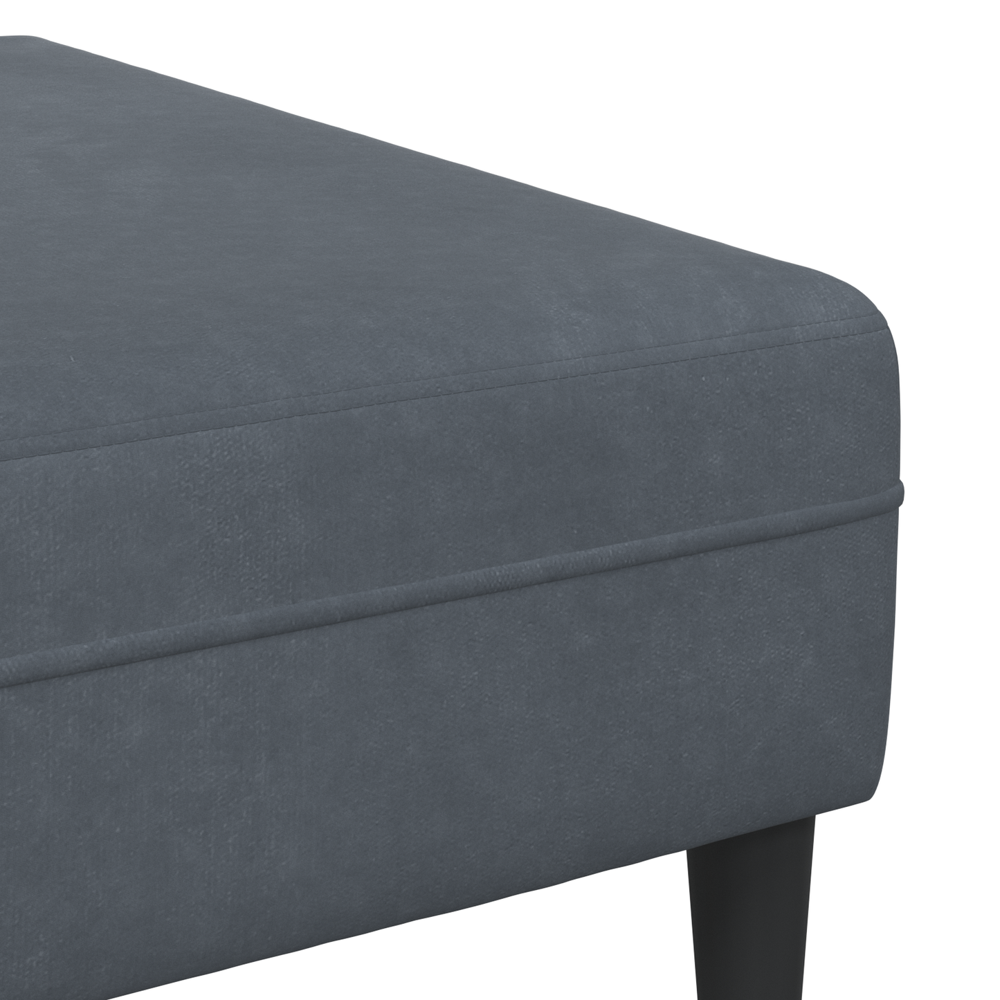 Fløjls Sofa med Pude med Pude 3 Pcs Mørkegrå 208 Cm Fløjl - billede 8