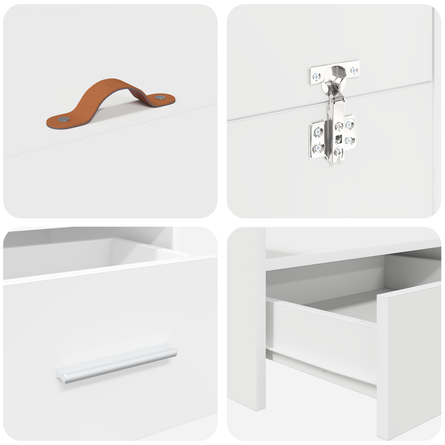 Seng med Opbevaring med Skuffe Hvid 140 X 190 Cm Melaminplade - billede 9