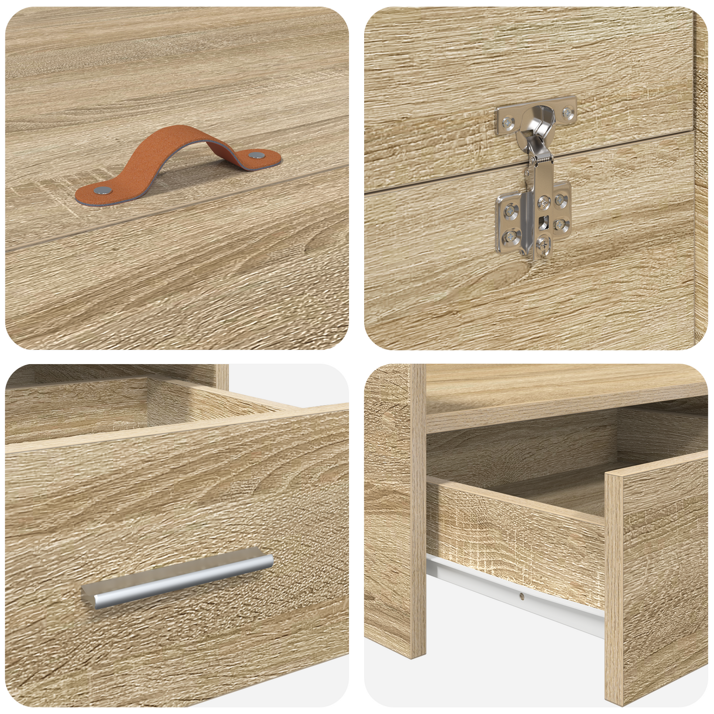 Seng med Opbevaring med Skuffe Sonoma-eg 140 X 190 Cm Melamin - billede 9