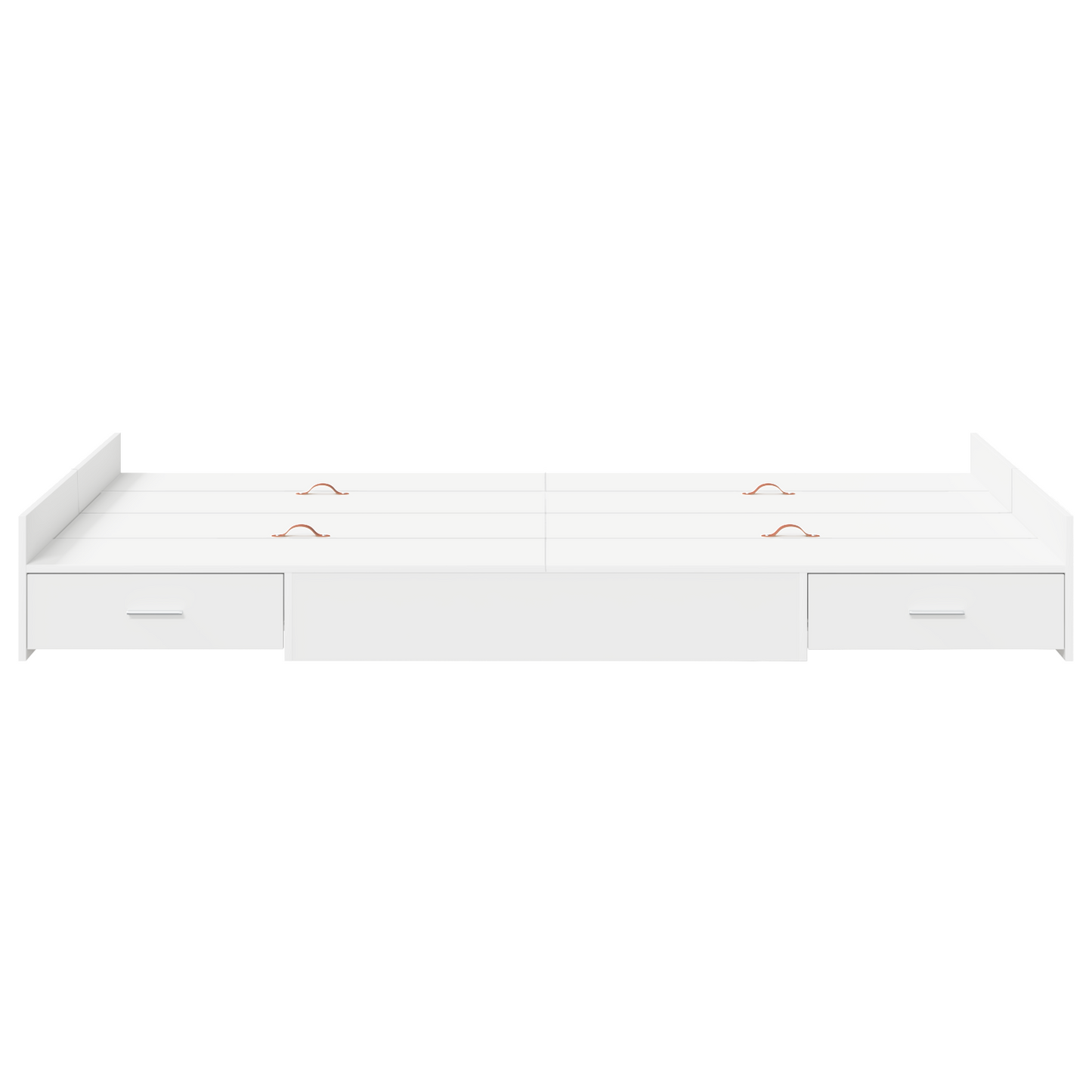 Seng med Opbevaring Hvid 120 X 190 Cm Melaminbelagt Træ - billede 5