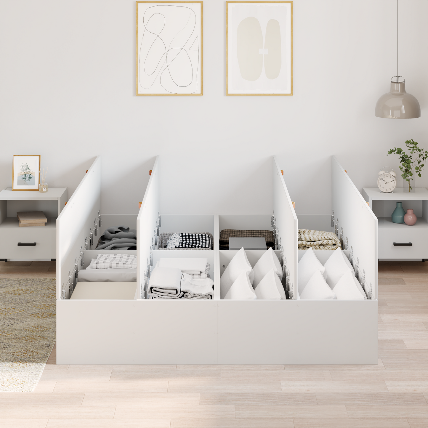 Opbevaringsseng Hvid 160X200 Cm