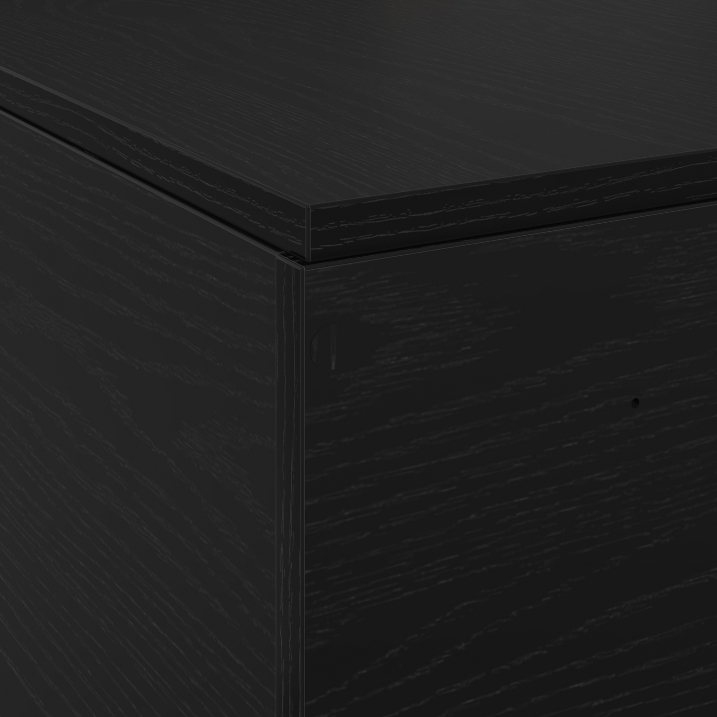 Sengestel Med Opbevaring Sort Eg 200 X 200 Cm Konstrueret Træ