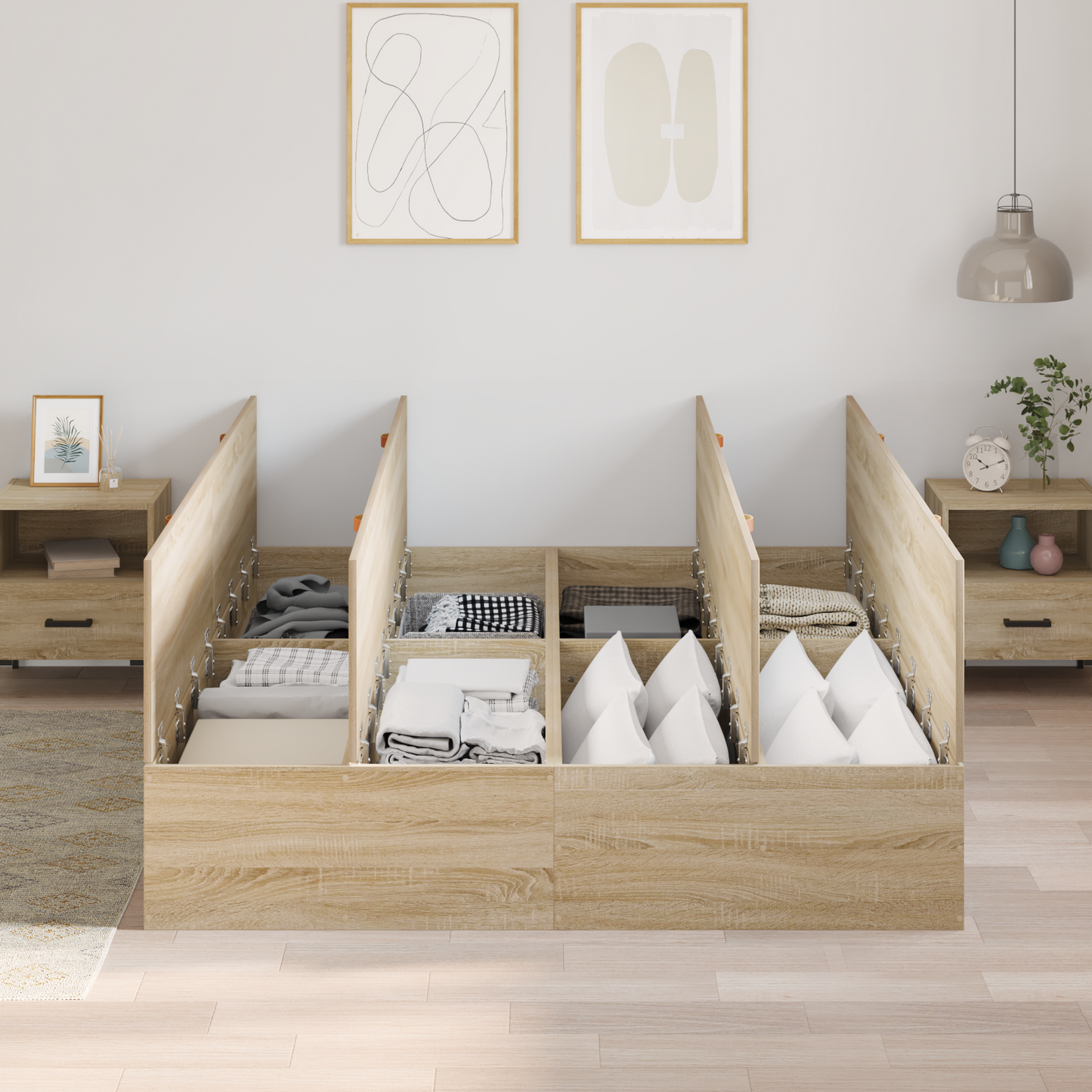 Opbevarings Sengramme Sonoma Eg 160X200 Cm