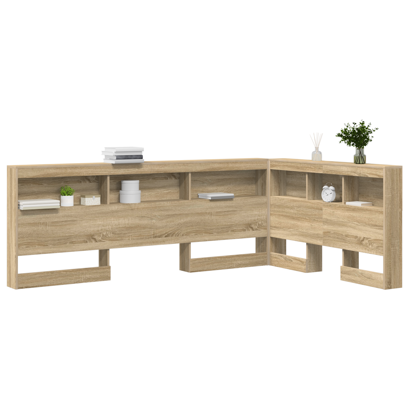 Opbevaringshovedgavl med Hylde Sonoma-eg 120 Cm Konstrueret Træ - billede 3