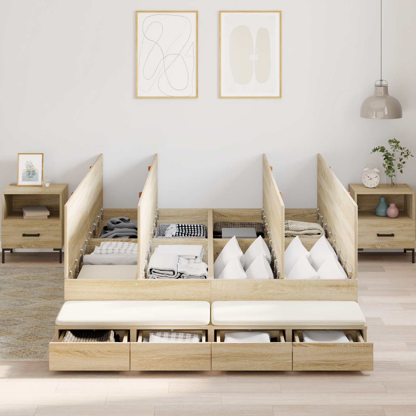 Opbevaringsseng Sonoma Eg 140x200 Cm - billede 4
