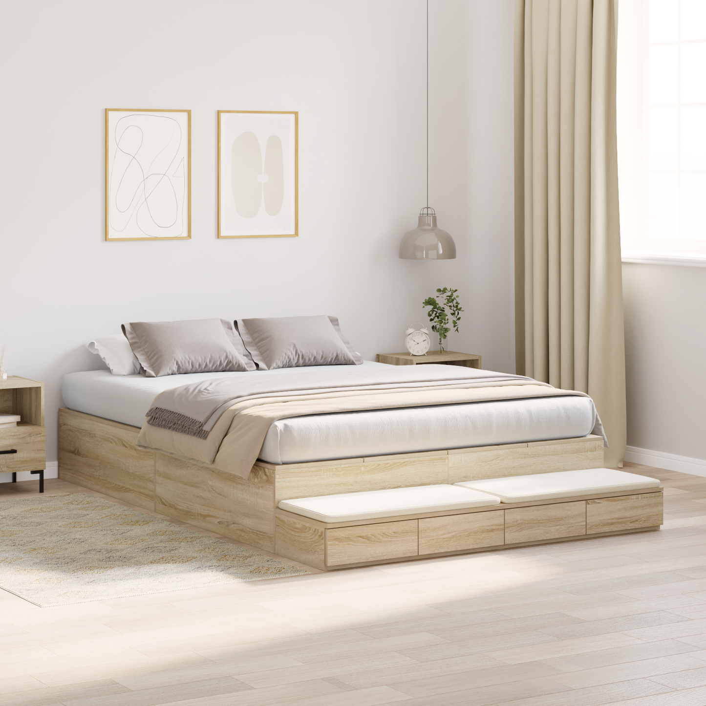 Opbevaringsseng Sonoma Eg 140x200 Cm - billede 5