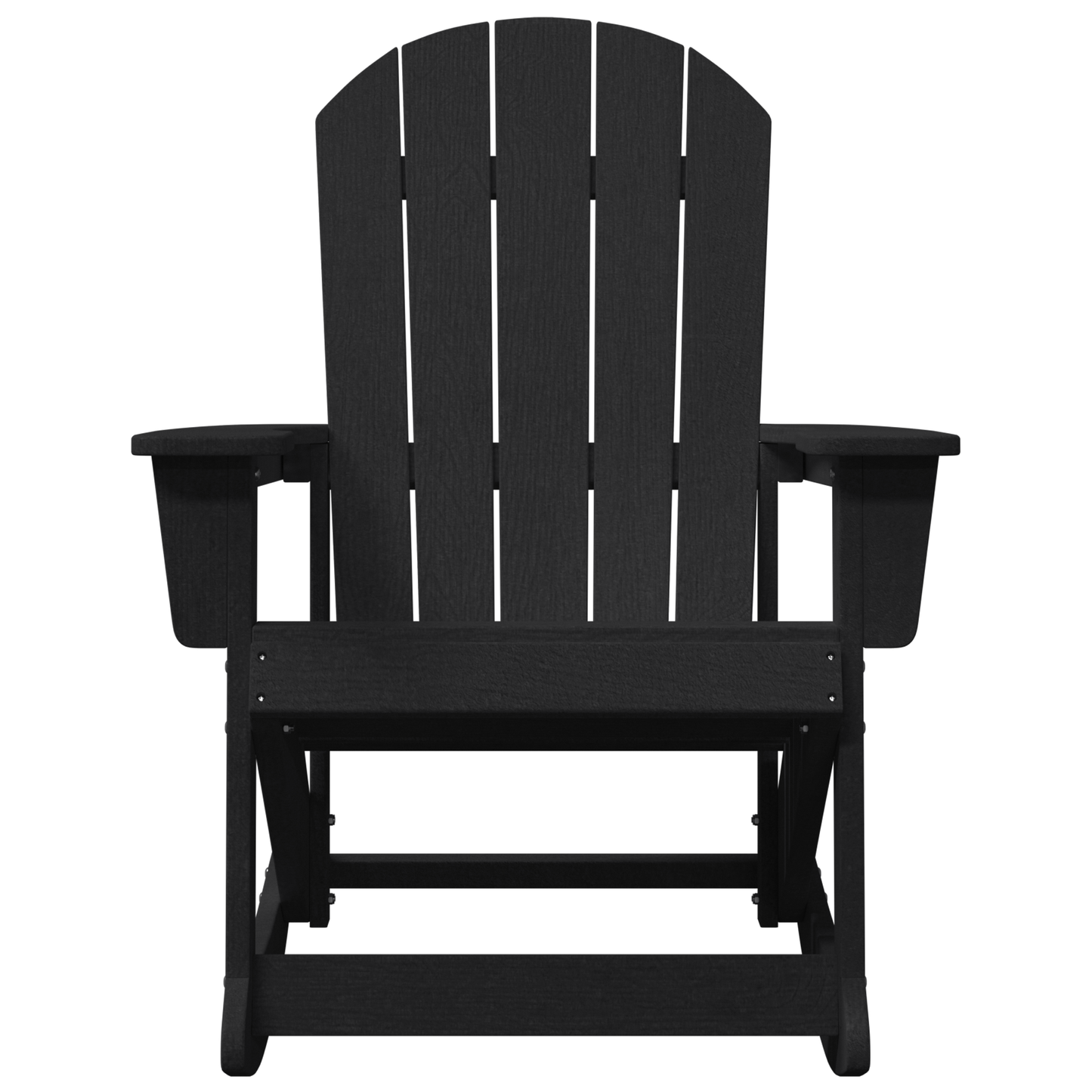 Adirondack Gyngestole 2 Pcs Sort 73,5 X 92 X 90 Cm Hdpe - billede 5