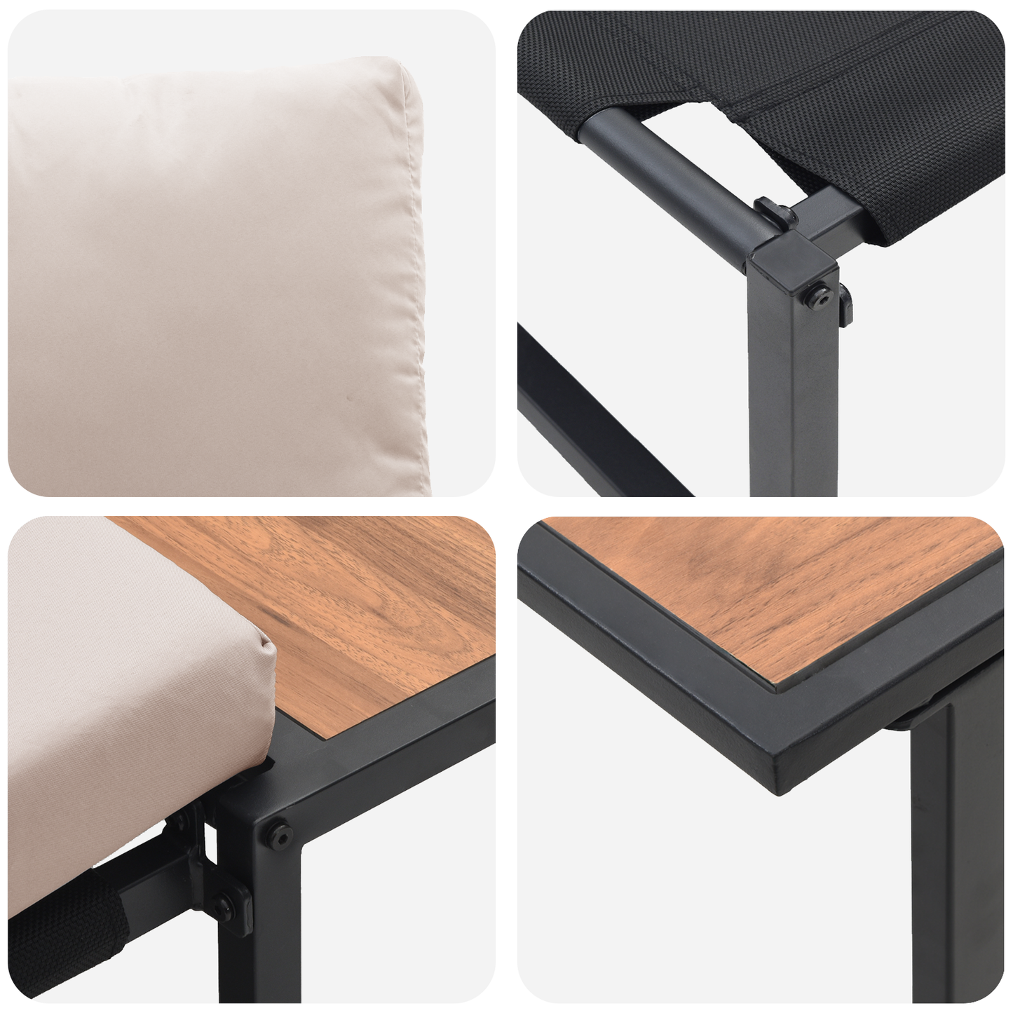 3-Delt Have-Sofa Sæt Med Taupe Hynder