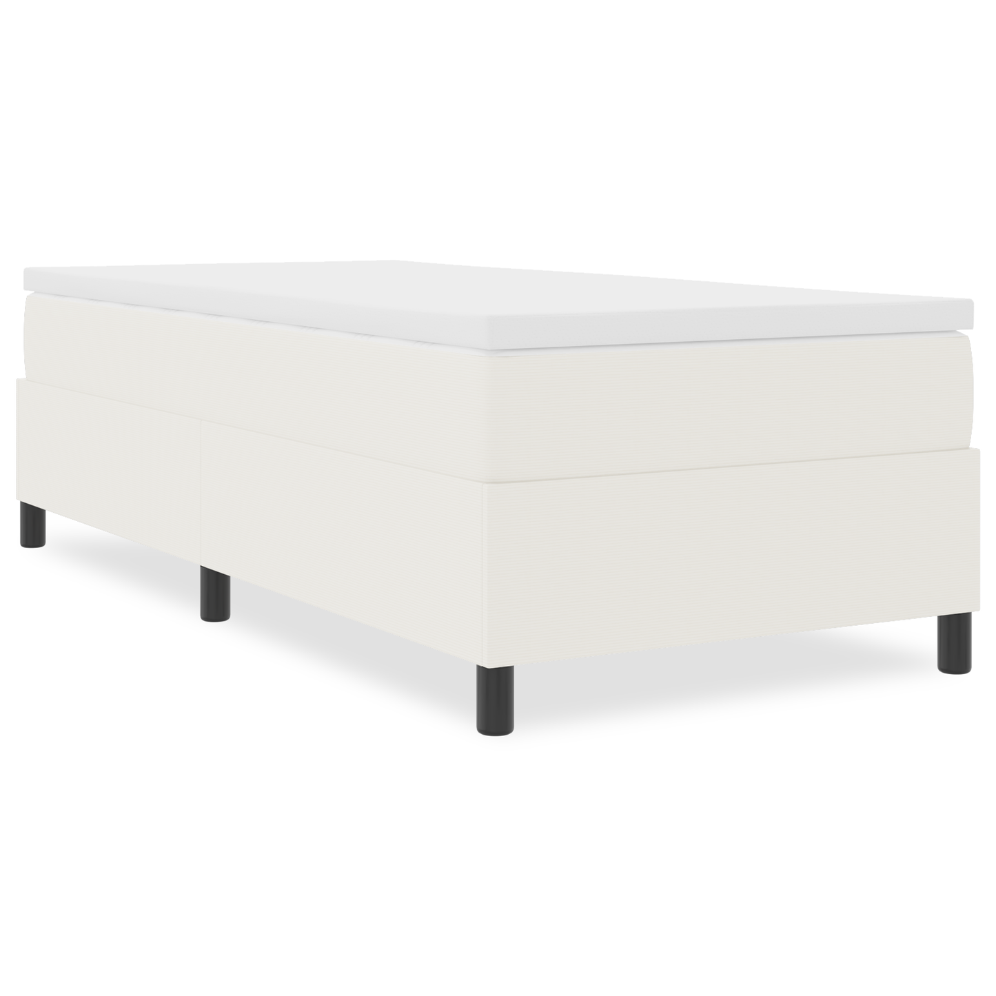 Box Spring Seng Creme Enkelt Cordfløjl