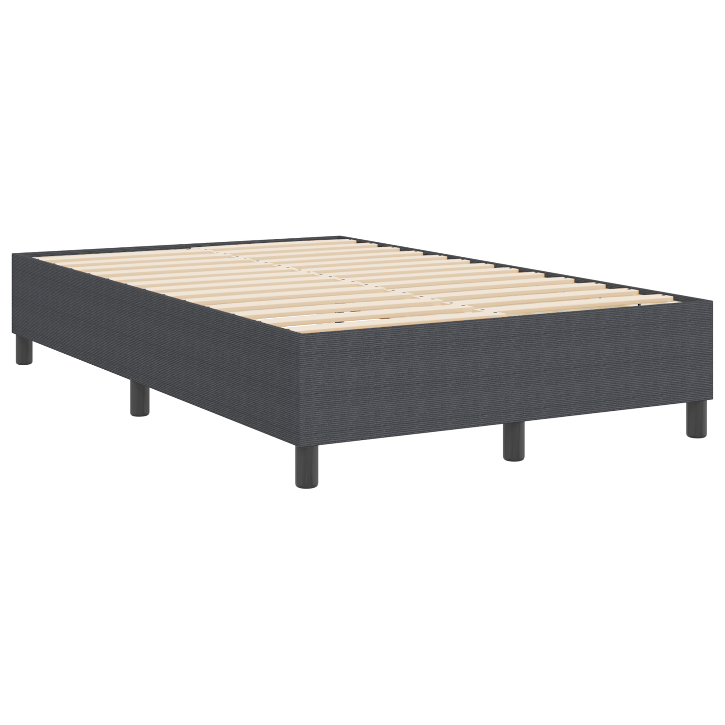 Box Spring Seng Mørkegrå 120 X 200 Cm Corduroy Stof