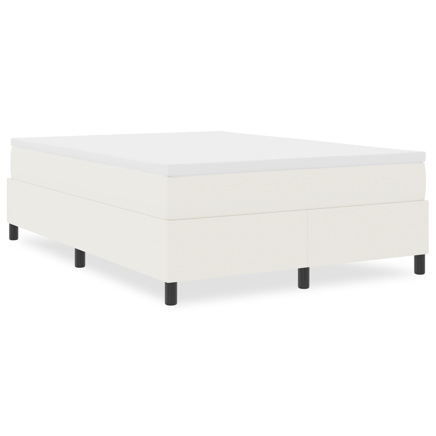 Box Spring Seng Creme 140 X 200 Cm Corduroy Stof