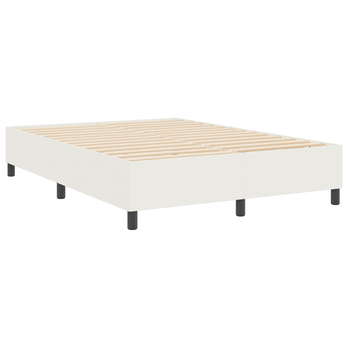 Box Spring Seng Creme 140 X 200 Cm Corduroy Stof