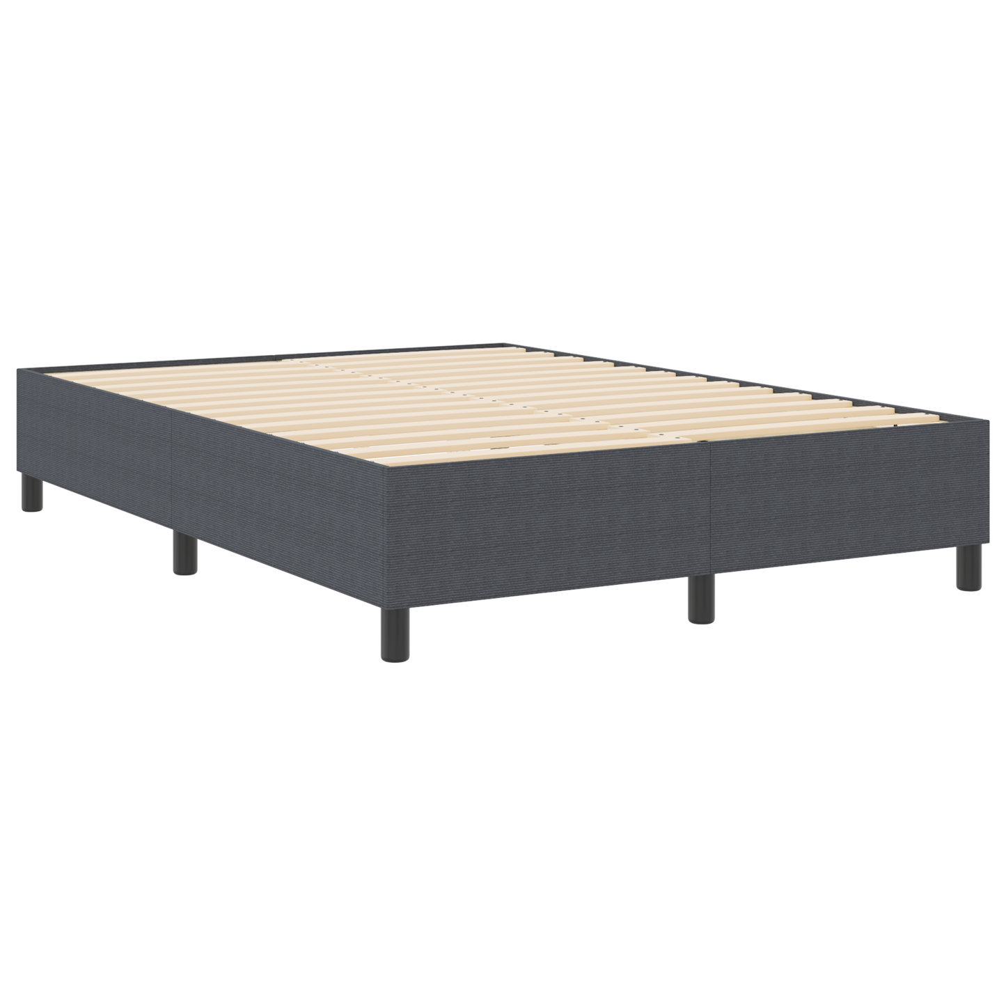 Box Spring Seng Mørkegrå 160 X 200 Cm Corduroy Stof