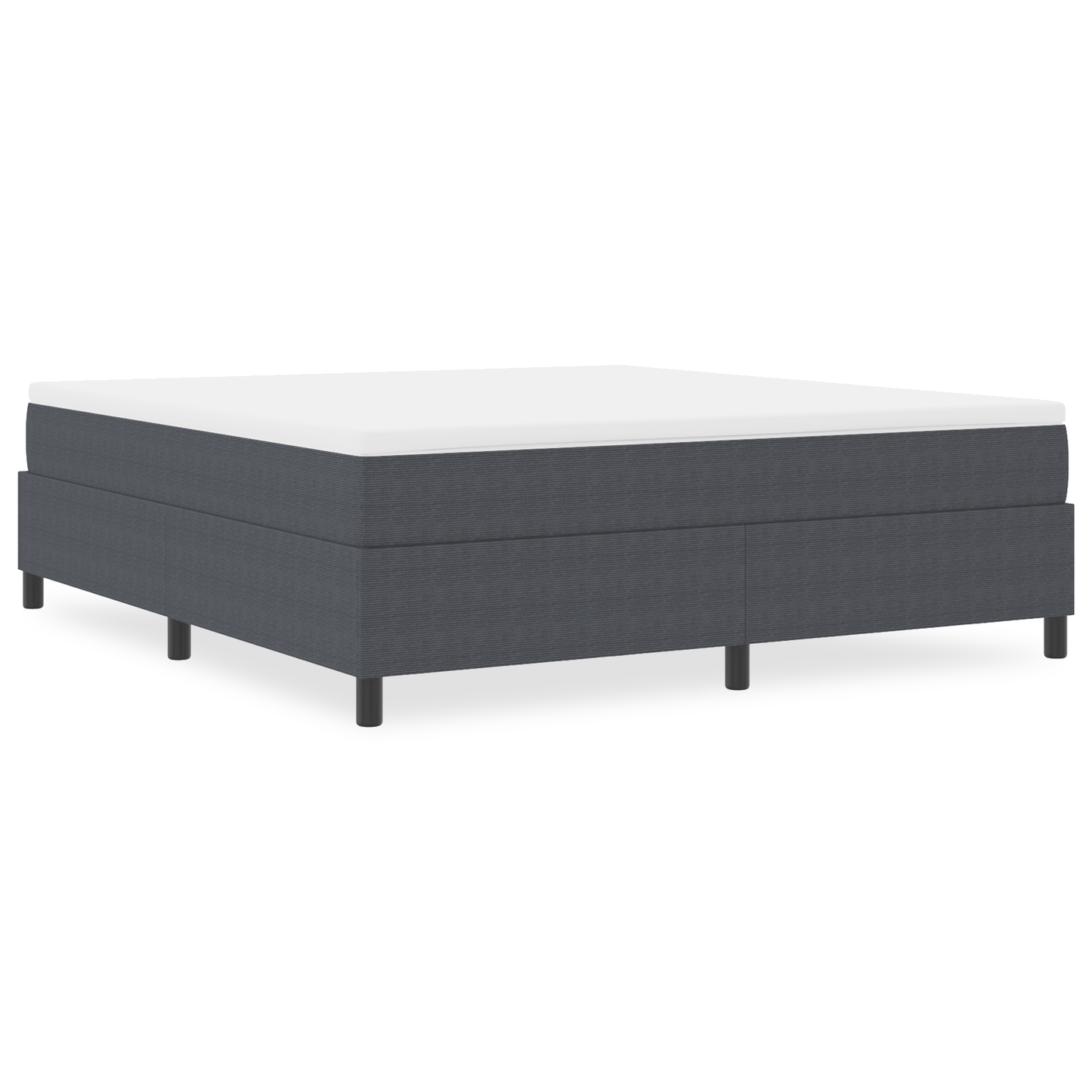 Box Spring Seng Mørkegrå 180 X 200 Cm Corduroy Stof